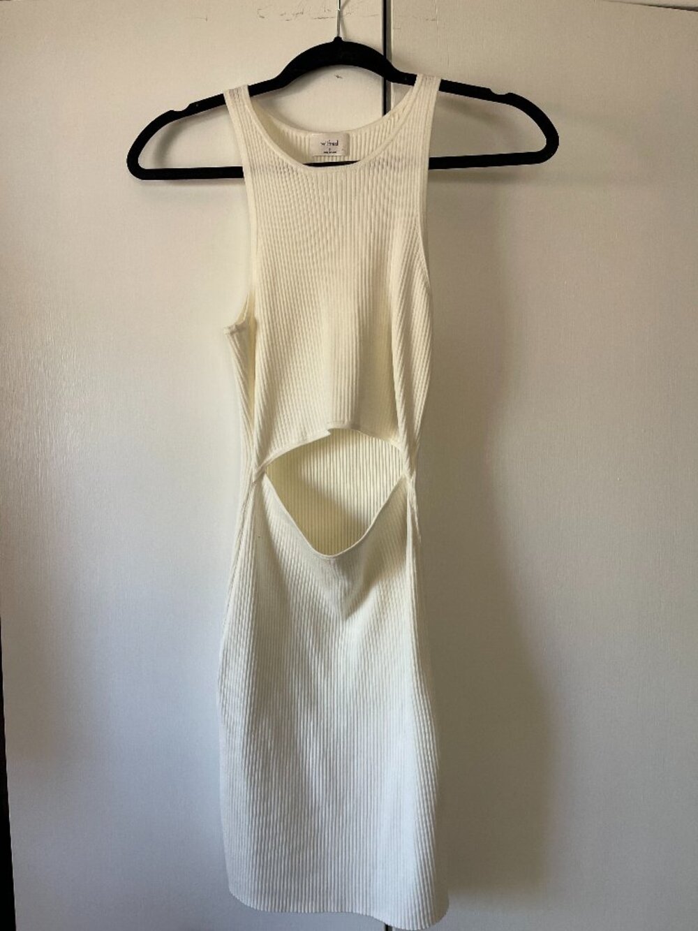 Aritzia Wilfred Free Cut-Out Knit Tank Mini Dress- Off White size Small